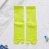 Colorful Cotton Split-Toe Socks: Japanese-Style Mid-Calf Toe Socks for Women, Perfect for All Seasons and Flip-Flops