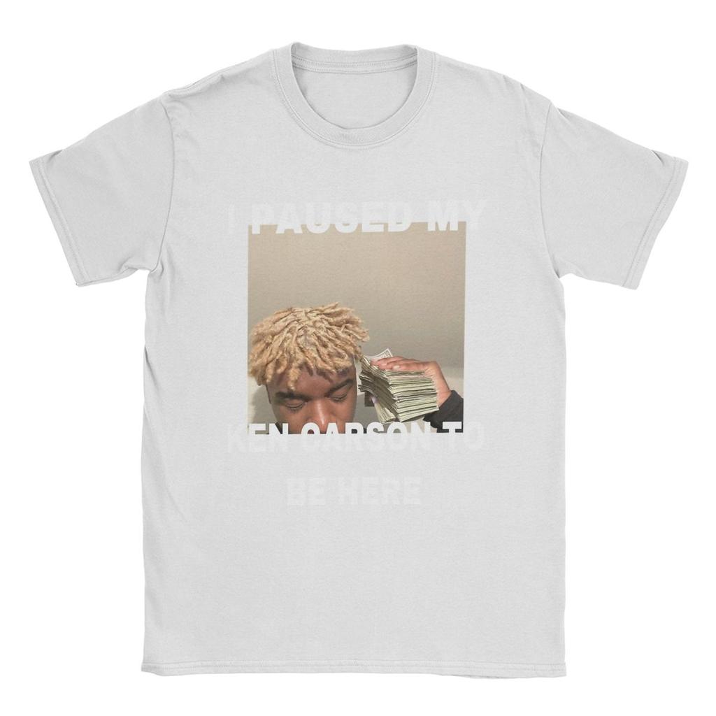 Novelty I Paused My Ken Carson To Be Here T-Shirts Men Crew Neck Cotton T Shirts Short Sleeve Tee Shirt Gift Idea Tops