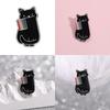 Alloy Brooch Premium With Cute Black Cat Design Colorful Flag Element For Ages All
