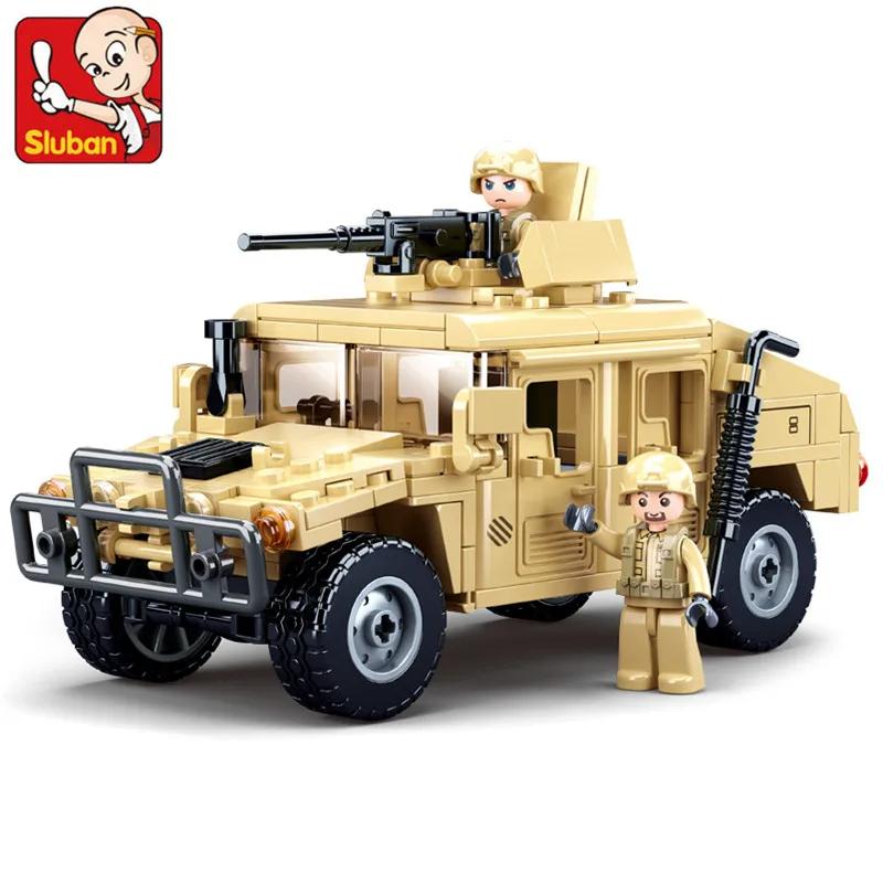 

Non-Toxic 265Pcs Ww2 Military Swat H2 Assault Vehicle Car Building Blocks Army Soldier Armor Car Model Bricks Diy Toys Gifts For Kids Children