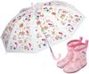 Skater Rain Hello Kitty and Sanrio Lovely Flower Design with Reflective 15cm Children's Boots, Tape, (RIBT15-A)