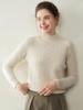 Women's Cashmere Half-High Neck Sweater, Autumn/Winter 2025, Seven-Needle Cable Knit, Loose Fit, Versatile Pullover.