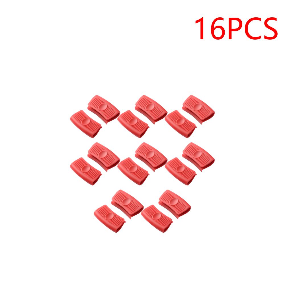 8-30PCS Pot Handle Holder Heat Resistant Silicone Pot Holder Sleeve Anti Scalding Pot Holder Clip Cooking Tool Kitchen Gadgets