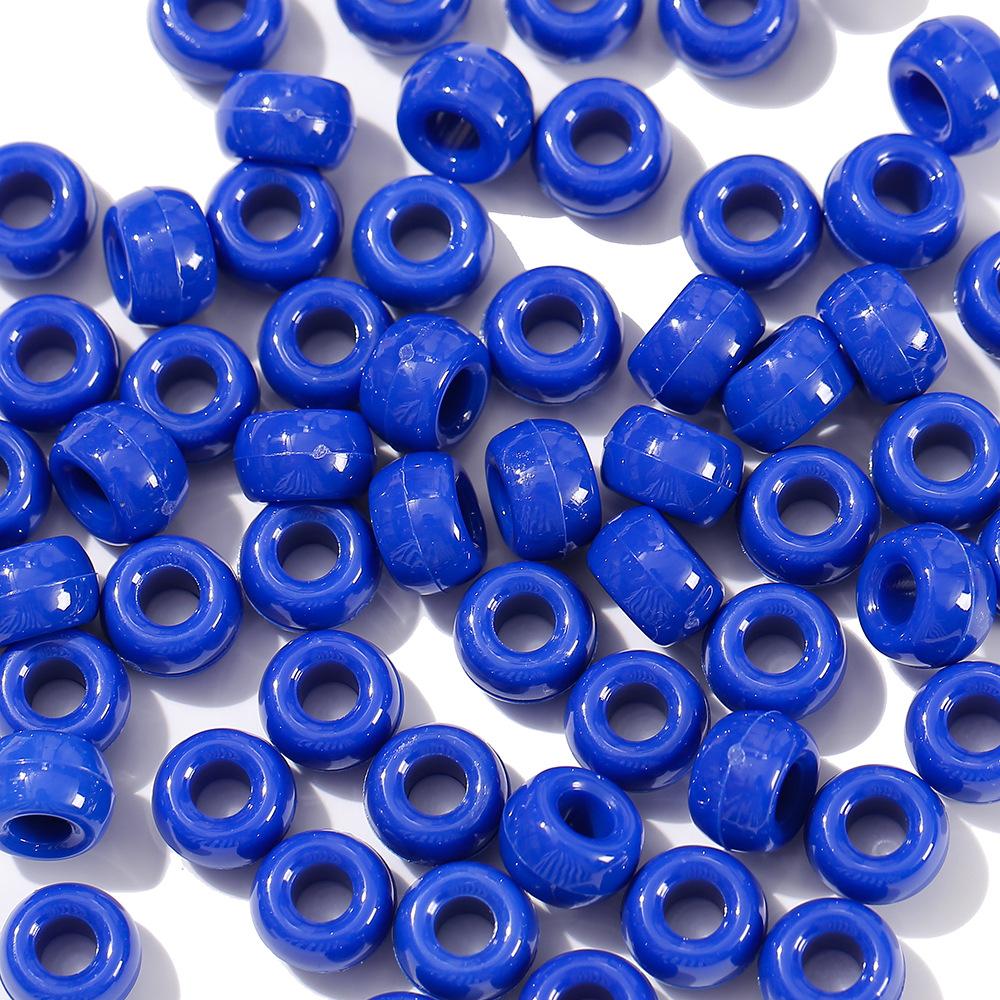 TX40 100Pcs 9mm Colors Minimalist Multicolor Rotundity Acrylic Big Hole Spacer Beads DIY Craft Kid Necklace Bracelets Accessory