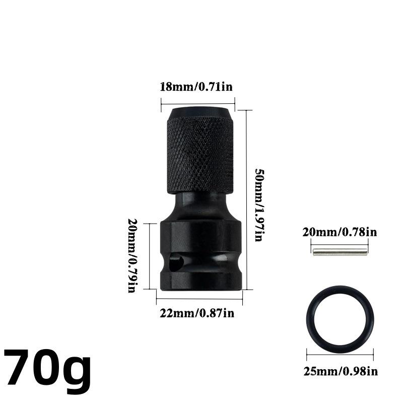 Telescopic Electric Wrench with 1/2 To 1/4 Drill Chuck, Hex Socket, Spring Sleeve & Quick-Release, Large Head, 60mm