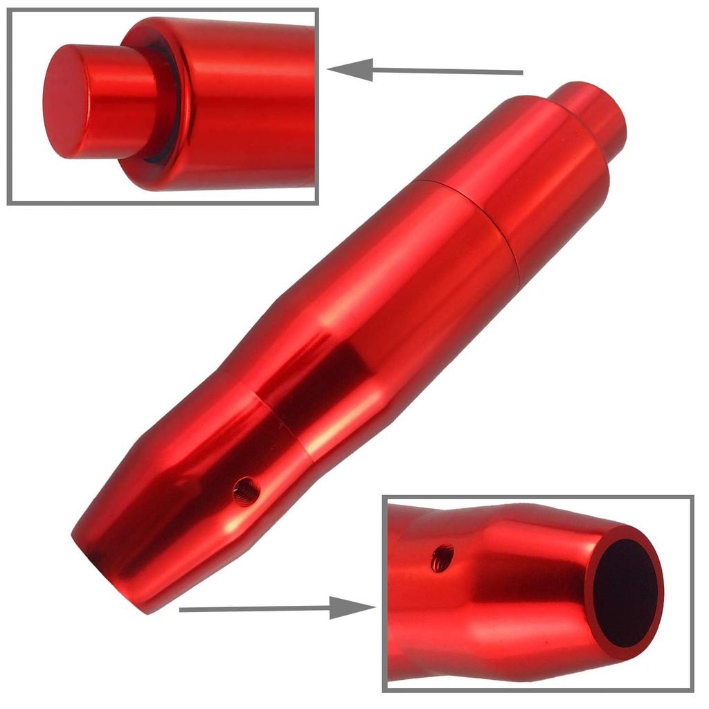 Lunsom Button Shift Knob Aluminum Shift Lever Metal Shift Knob for Auto Car (Red)