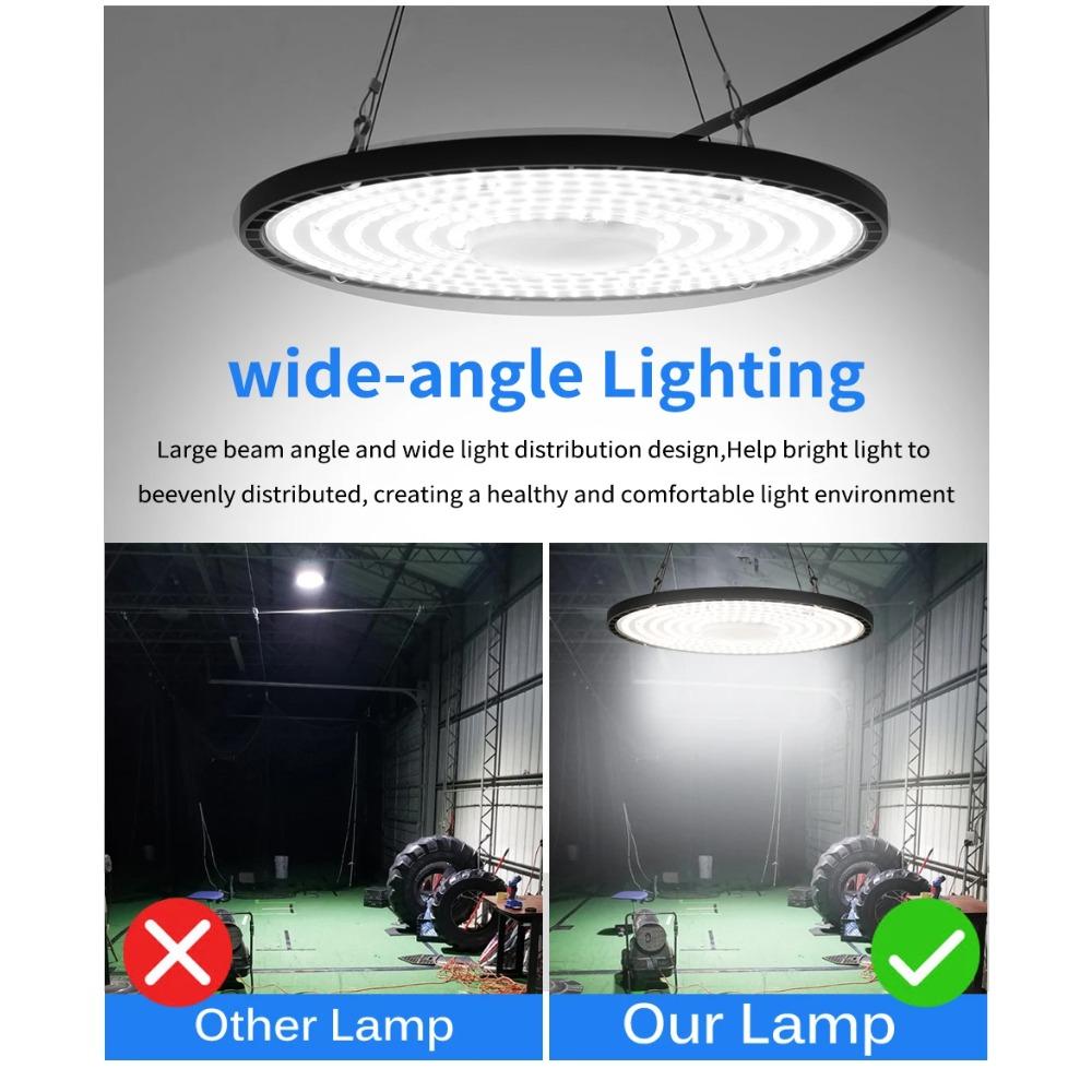 Super Bright UFO High Bay Light 100W 150W 200W Waterproof LED Industrial Lighting for Garage Gym Factory Warehouse