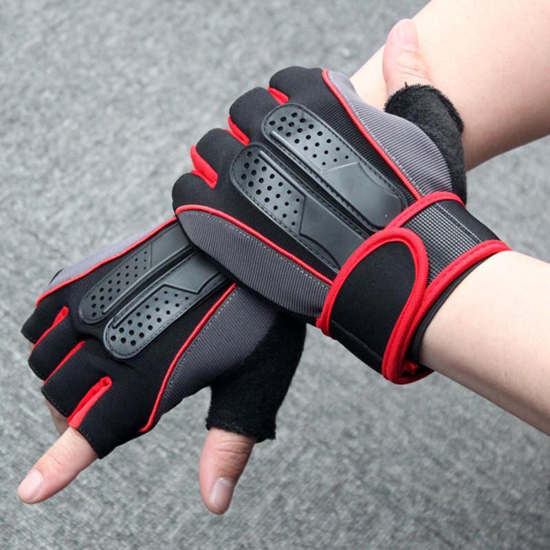 Multifunction Outdoor Motorcycle Cycling Sport Anti-slip Fingerless Gloves Men Women Wrist Wrap Gym Gloves