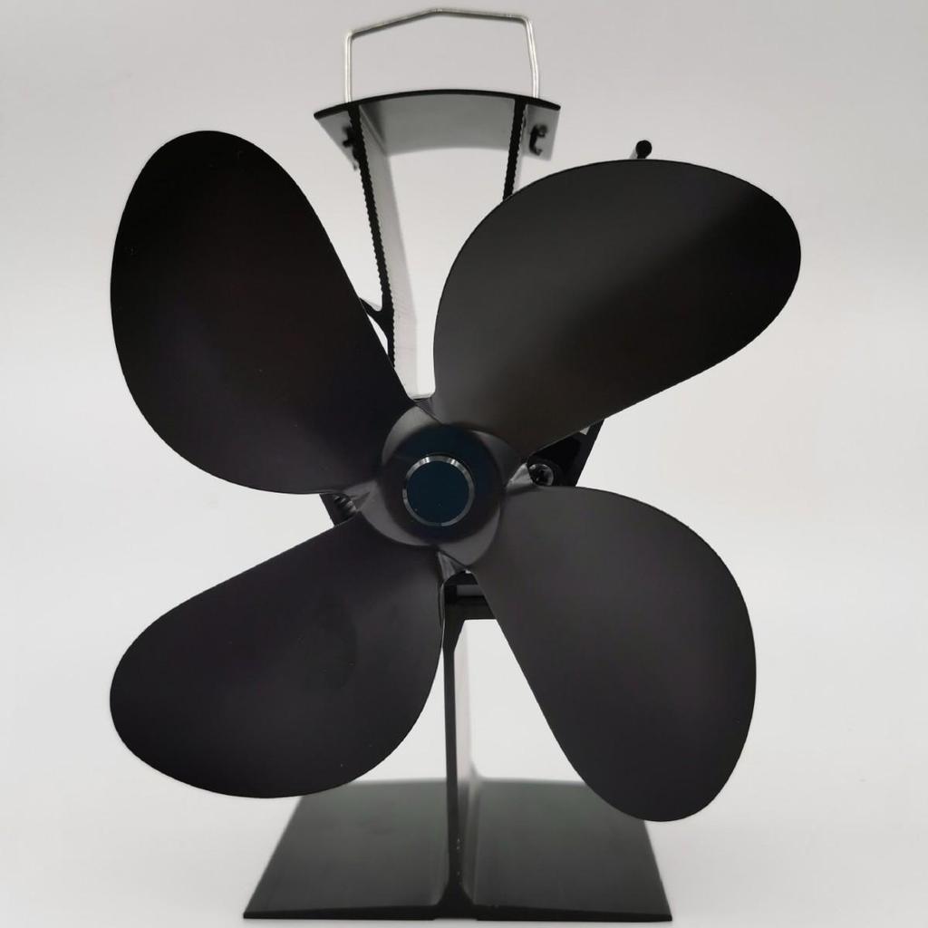 Klassischer geräuscharmer 4-Blatt-Kaminventilator aus Aluminium für Holzöfen