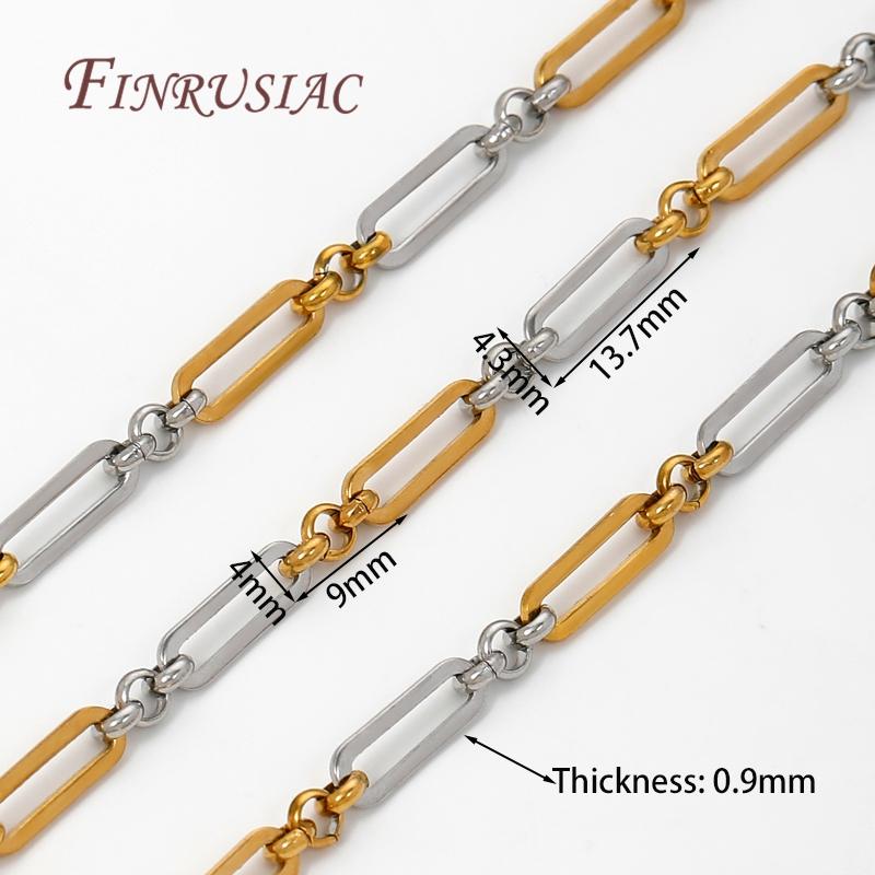 0.5-1 Meter Gold Stainless Steel Chain Chain Multi Styles O Thick Cable Curb Chains For Necklaces Bracelets DIY Jewelry Making