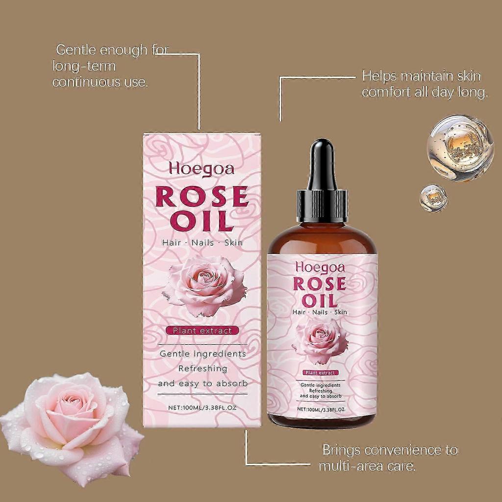 Organic Cold-Pressed Rose Oil for Face & Body, 1-5 Pack