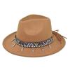 British Retro Jazz Hat Easiest for Match Sun Hat Women's Large Brim Woolen Hat Felt Hat Imitation Sheep Hat Flat Brim Hat No