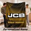 JCB Personalisierte Flanelldecke Benutzerdefinierter Name Text Weiche Überwurfdecke Heimdekoration