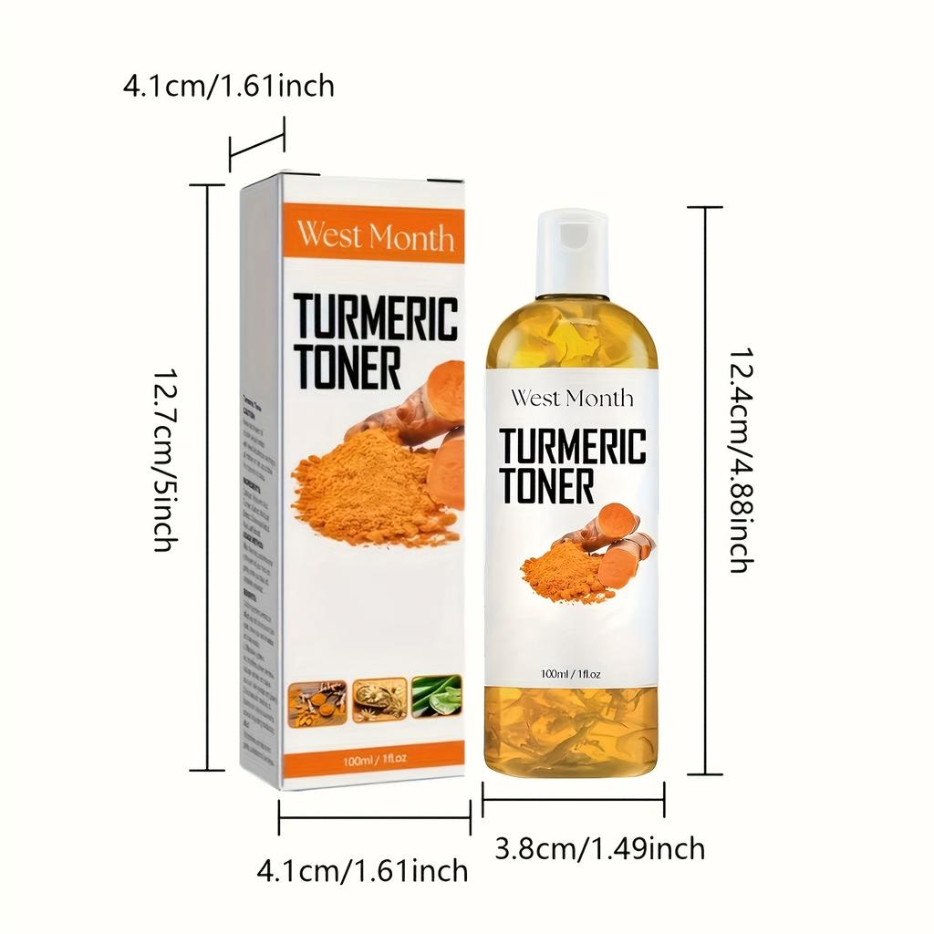 Turmeric Brightening Toner, Moisturizing Hydrating Toner, Collagen and Mint Leaf Extract, Facial Skincare 100ml