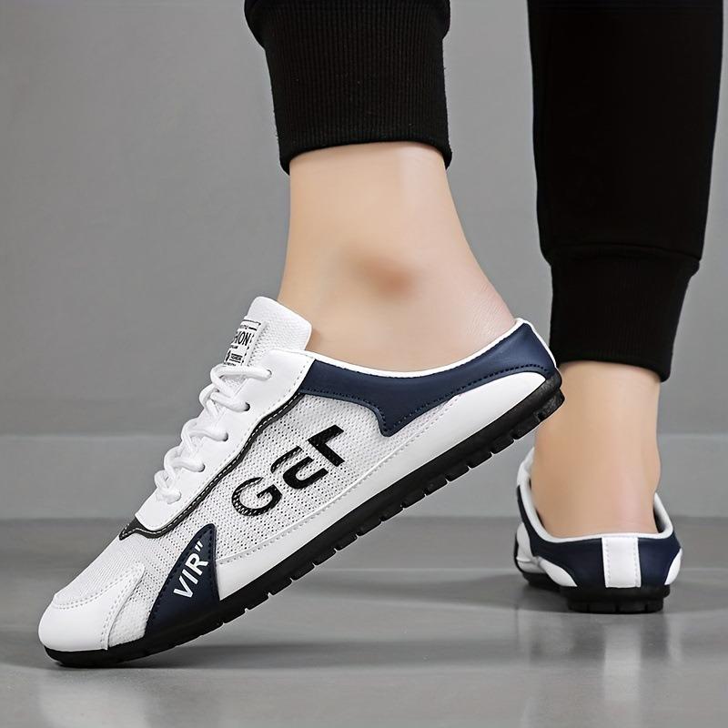 Fashion Trendy Men Baotou Half Slippers Summer Mesh Breathable Casual Slipper Soft Sole Support Walking Flats Comfort Men Sneakers Tenis