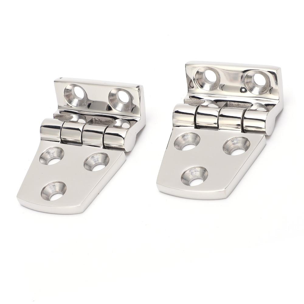 

2 PCS 316 Stainless Steel Marine Offset Hinge 2-1/5 x 1-1/2 Offset Short Side Design Heavy Duty Boat Hinge Mirror Polished