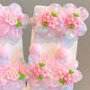 Hair Tie Soft Organza Flower Shape Hair Rope with Plush Tassels Imitation Pearls Decor High Elastic Band Bun Holder Hair Accessories
