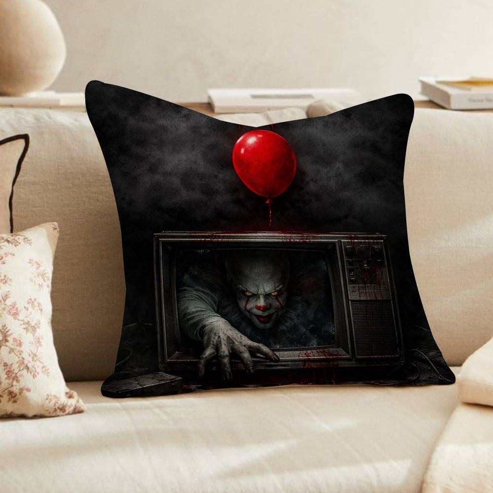 Horrorfilm It Pennywise Clown Kissenbezug x Polyester Sofakissen Dekorative Wurfkissen Heimdekoration Kissenbezug