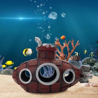 Abri Grotte Creuse pour Poissons Crevettes Ornements Artificiels Accessoire de Mise en Scène Décoration d'Aménagement d'Aquarium