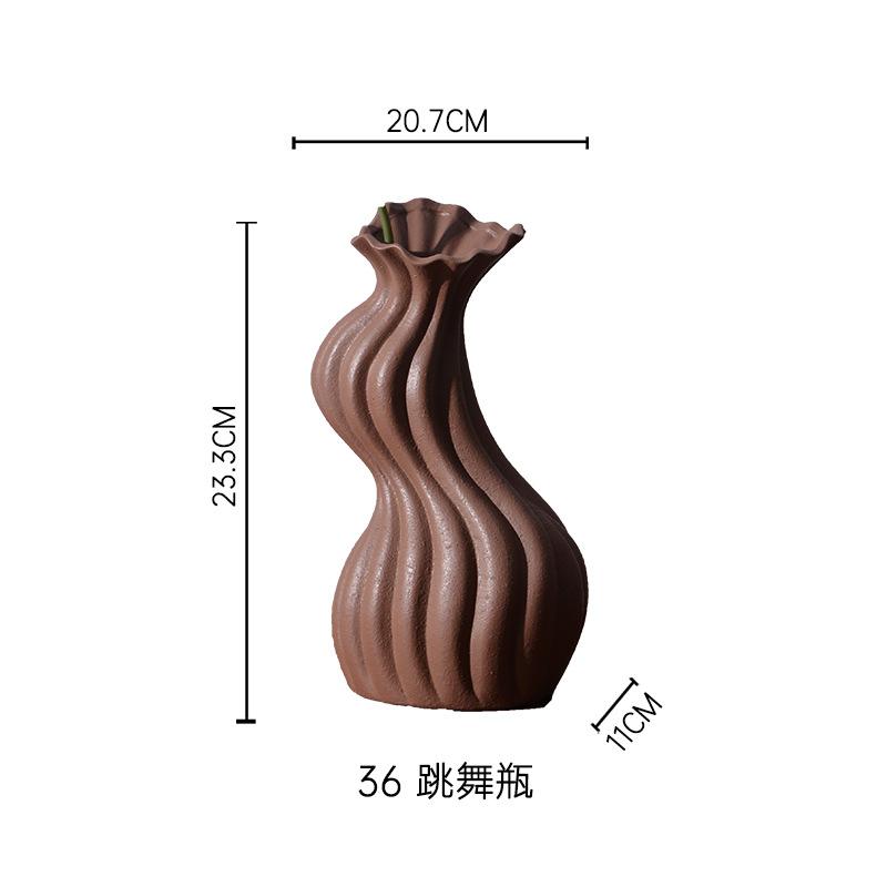 Retro New Chinese Ceramic Vase Decorations Ornaments Porcelain Vase with Flower Arrangement and Hydroponics in Porch TV Cabinet