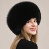Thickened bomber hats Women's winter luxury warm ear protection real fox fur hats Princesses real fox fur hats for girls