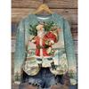 Autumn and Winter Christmas 3D Digital Printing Santa Loose Long Sleeve Crew Neck Hoodies and Sweatshirts
