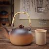 Clay Teapot with Lid and Handle for Electric or Charcoal Stove
