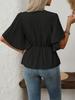 2026 European Style V-neck Waist-cinching Women's Short-sleeved Top