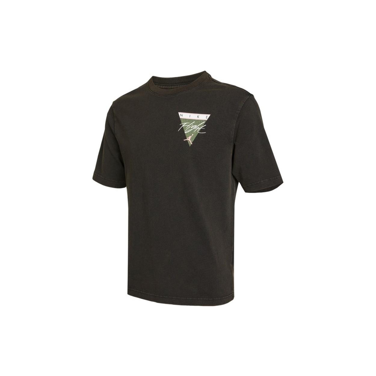 Men s Air Jordan Flight Essentials Washed Basketball Sports Printing Round Neck Short Sleeve Black T-Shirt CZ8064-010 S