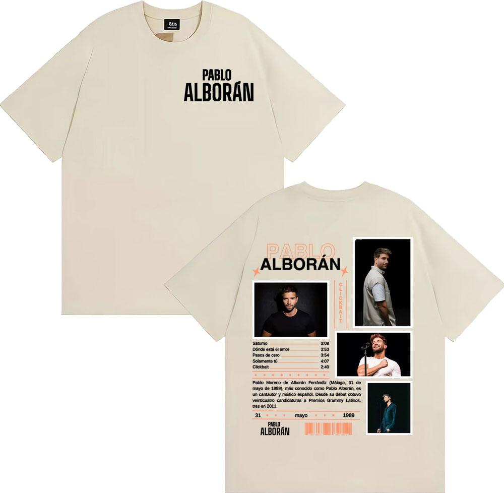 Singer Pablo Alboran Clickbait Album Cover T-shirts Men's Clothing Harajuku Hip Hop Street T Shirt Casual Comfort Loose T-shirt