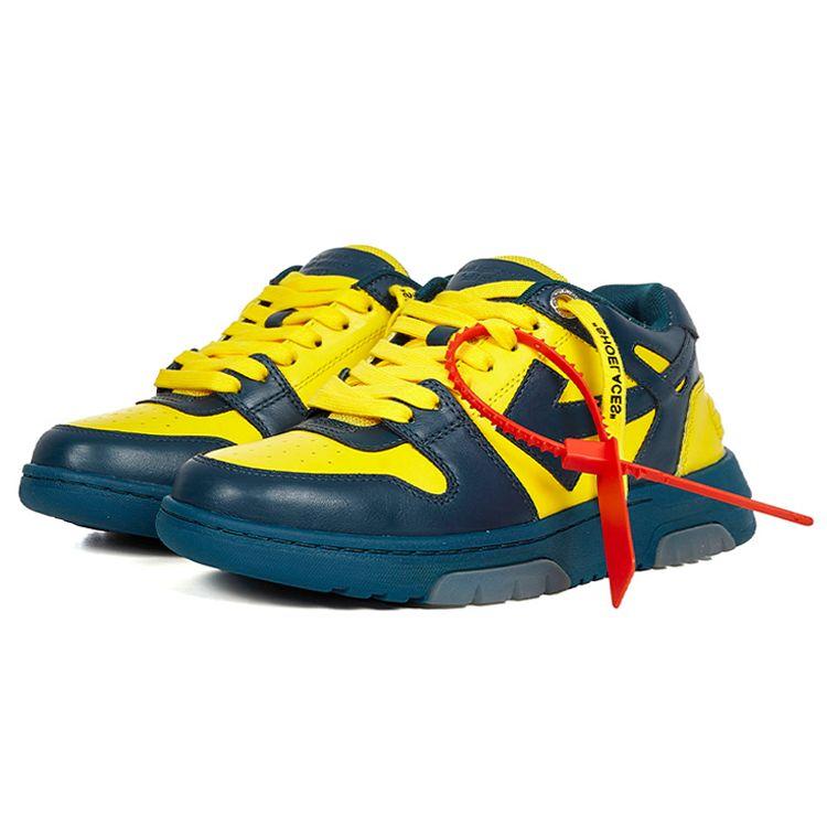 Off-White Out Of Office Trendy Versatile Low-Top Sneakers Women sneakers Blue Yellow OWIA259R21LEA0014518