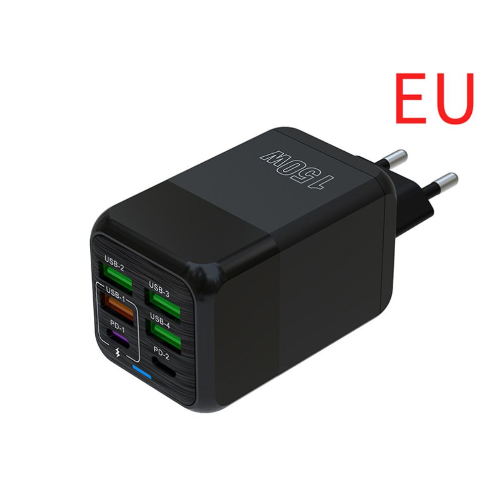 150W Fast Charger PD USB Phones Charger Quick Charge Adapter 6 Ports EU/US/UK For iPhone Samsung Huawei Plug Wall Adapter