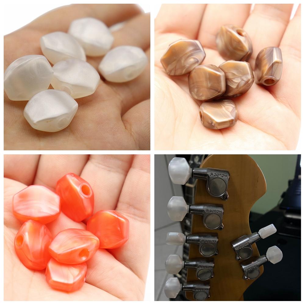 Guitar Tuners Machine Head Buttons White Pearl Tuning Key Small Square Buttons Set of 6 White pearl