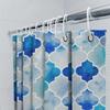 Blue Watercolor Bath Rug: Decorative Blue Pattern Shower Curtain For Home Bathroom Decor With Hook Set Size 72 X 72 Inches