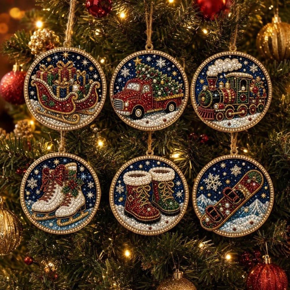 Handmade Christmas Ornaments 6 PCS DIY Crafts Kits New Xmas Tree Pendants  Home Decor