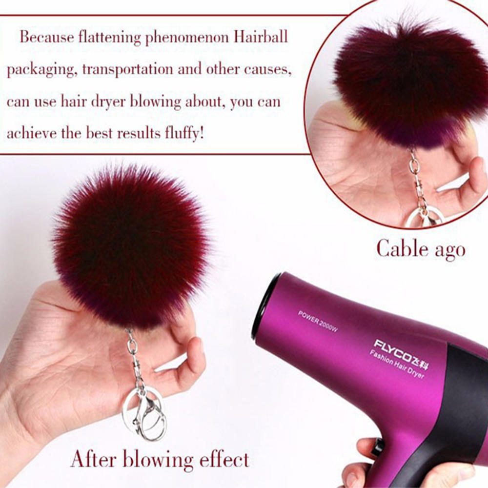 Niedlicher, flauschiger Kaninchenohr-Pelzknäuel-Schlüsselanhänger, Ringe, Anhänger, schöner Pompom, künstlicher Kaninchenfell-Schlüsselanhänger