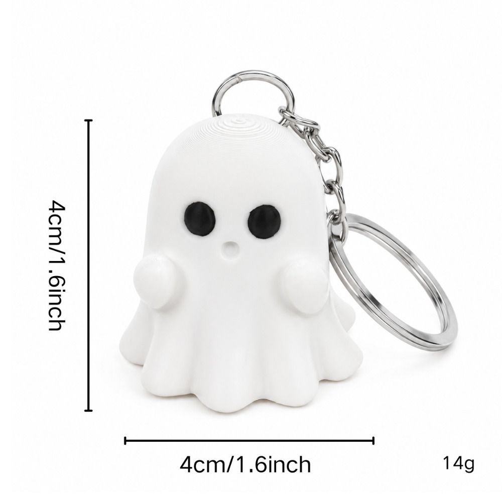 5 Expressions Halloween Keychain Pumpkin 3D Printed Keyring White Ghost Pendant  School Bag