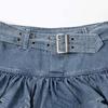 Jeansrock mit doppelter Rüsche und hoher Taille, kurz, blendfrei, dünn, A-Linie, Kuchenrock, Y2K-Mode, süß, sexy, Frühling und Sommer