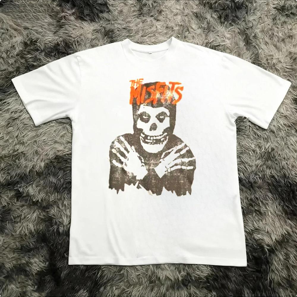 Misfits Maglietta Grafica in Cotone Punk Rock Band Tee Y2k Grunge Streetwear Stampa Grafica Retro Harajuku Y2k Tshirt Uomo Donna Top