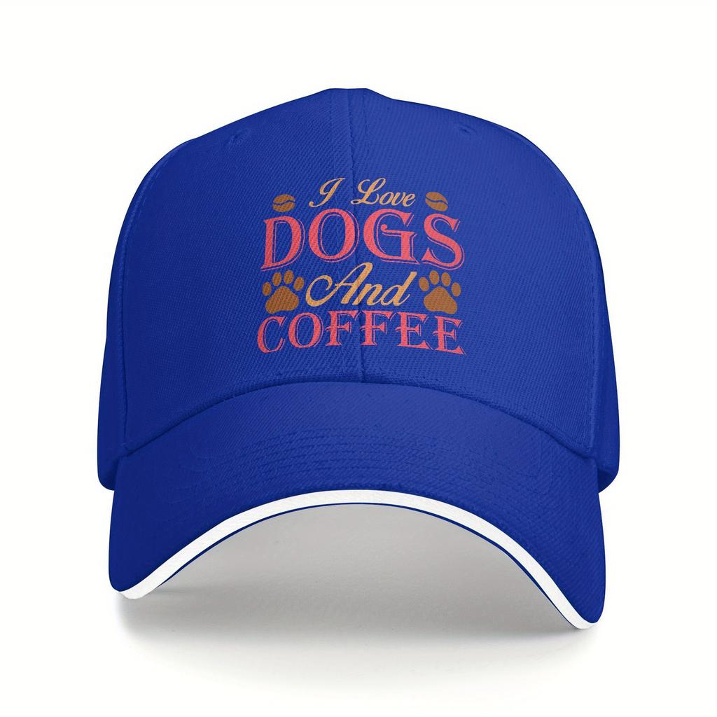 I Love Dogs and Coffee Baseball Cap Polyester Casual Adjustable Sun Hat Adult Summer Outdoor Cap