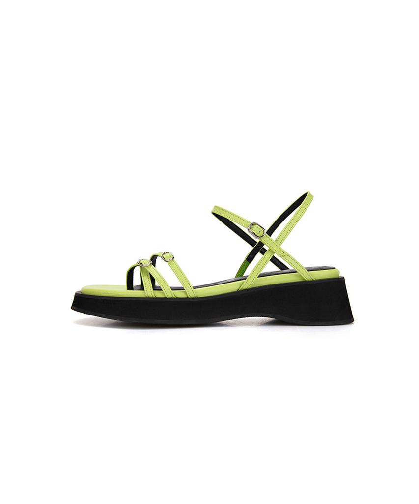 Circle Strap Platform Sandals (Lime)