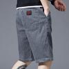 Shorts en jean rayés décontractés pour homme en été Mode Streetwear Coréenne Taille élastique Amples Homme Mince Plage Sports Jean Longueur Genou