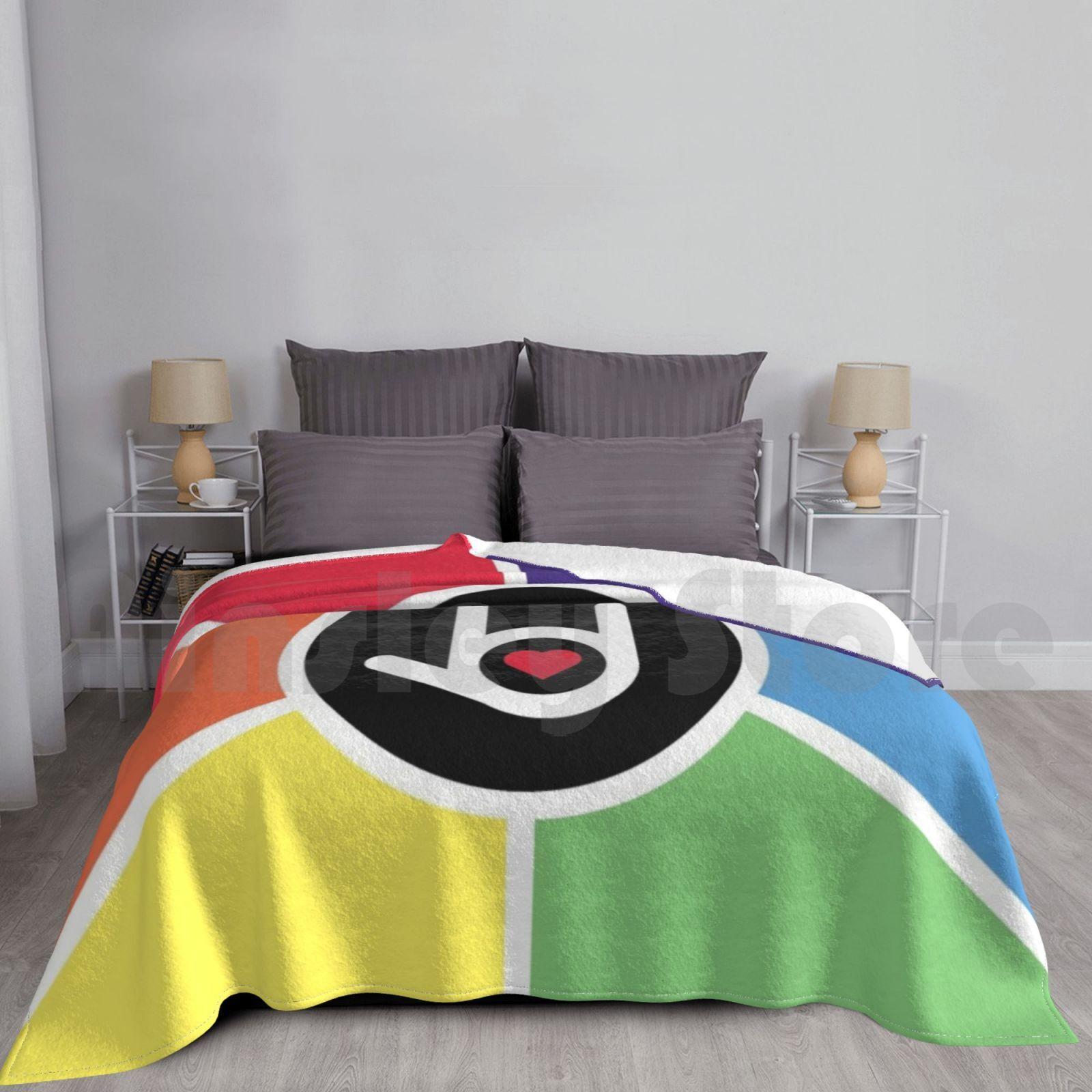 I Love You Rainbow Blanket Super Soft Warm Light Thin Deaf Rainbow Asl I Love You Deaf Pride Pride Size: 75*100cm, Weight: 230 GSM