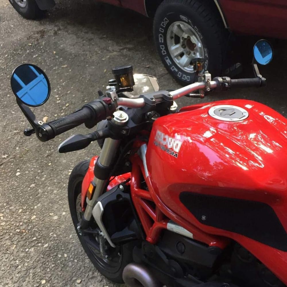YCHOICEAUMO Bar End Mirror, Motorcycle Mirror, Motorcycle Mirror, CNC Aluminum, Lightweight, Motorcycle, Left and