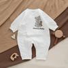 Infant Quilted Cotton Romper: Autumn-Winter, Warm Three-Layer Design, Size 90, Stylish & Cozy