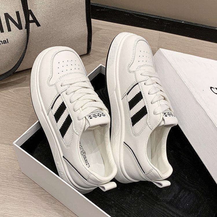 Leather Little White Shoes Women's 2025 Spring and Autumn New Versatile Shoes Breathable Casual Shoes Summer Soft-soled Sports Shoes Women's