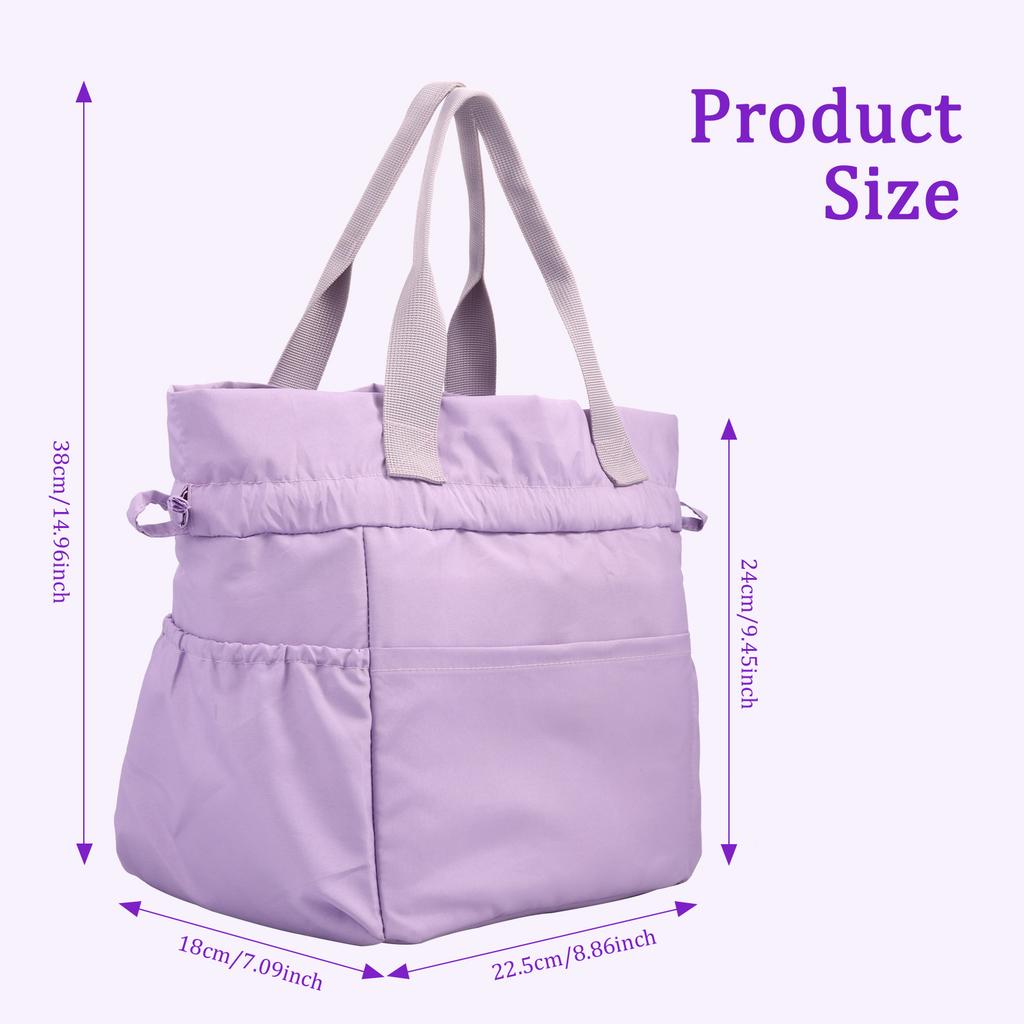 Cute Food Bag Women with Handle and Multiple Pockets Reusable Large Capacity Insulation Food Bag with Cinch Closure for Office