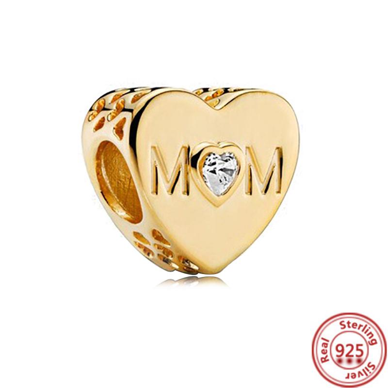 Authentic Fit Original Pantaro Charm Bracelet DIY Zircon 925 Sterling Copper Openwork Heart Shaped Infinite Love Mom Fine Beads