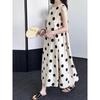 Light-colored Sleeves Cut, Shoulders Dug, Polka Dots Cotton and Linen Vest, Dress Forwomen,simple and generousKorean Atmosphere, Old Money Style Skirt