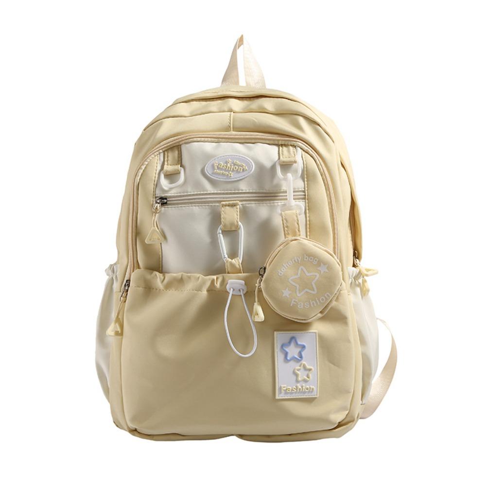 

with Coin Purse Nylon Shoulders Bag Cartoon Student Schoolbag Fashion Women Backpack High School жёлтый